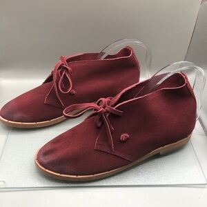 Beek Two Birds Bunting Chukka Booties sz 7.5  Burgundy Leather Suede